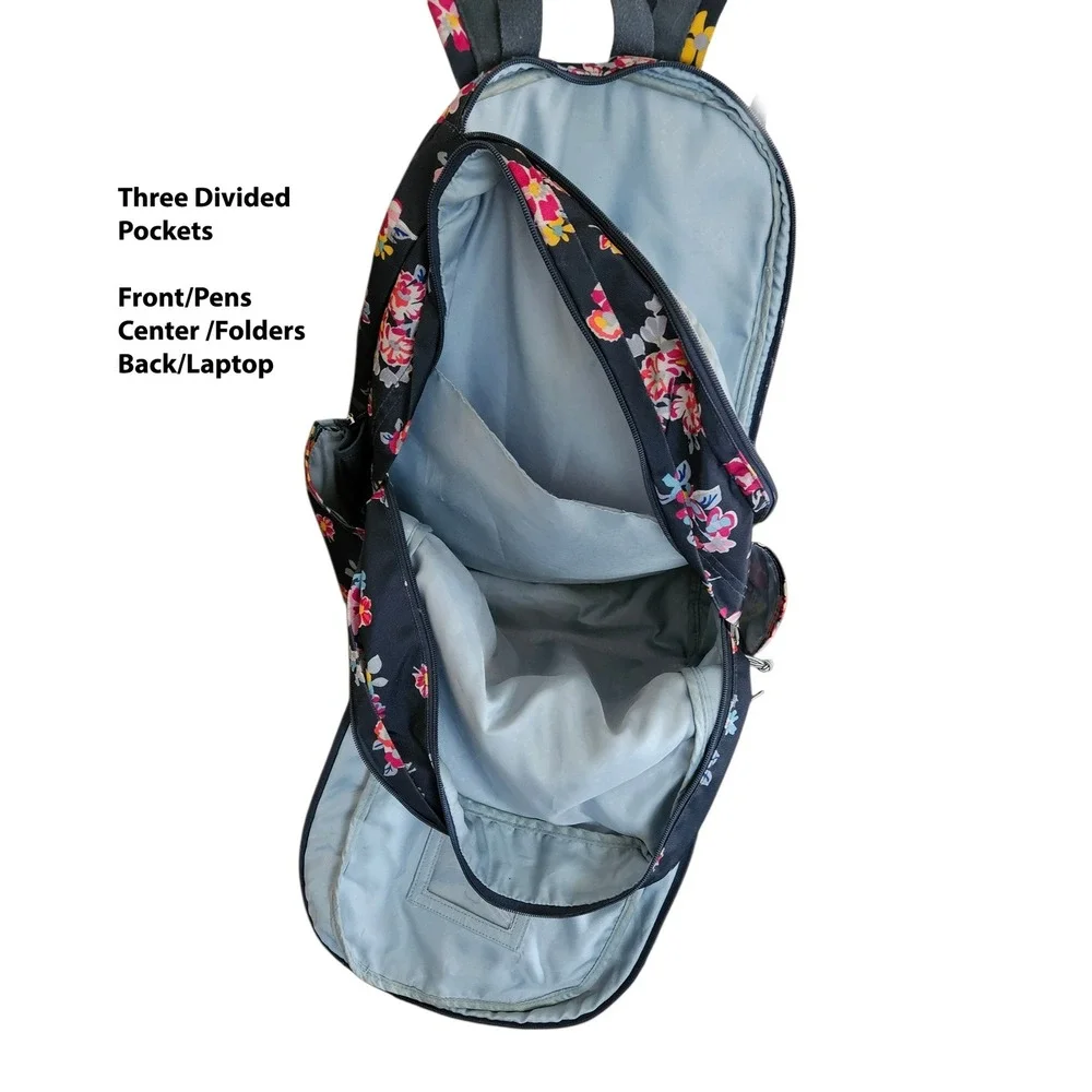 Vera Bradley Lighten Up Grand Backpack Tossed Posies Computer/Travel/School